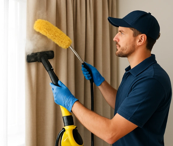 Trusted blind cleaning technician Matty Curtain Cleaning deagon QLD