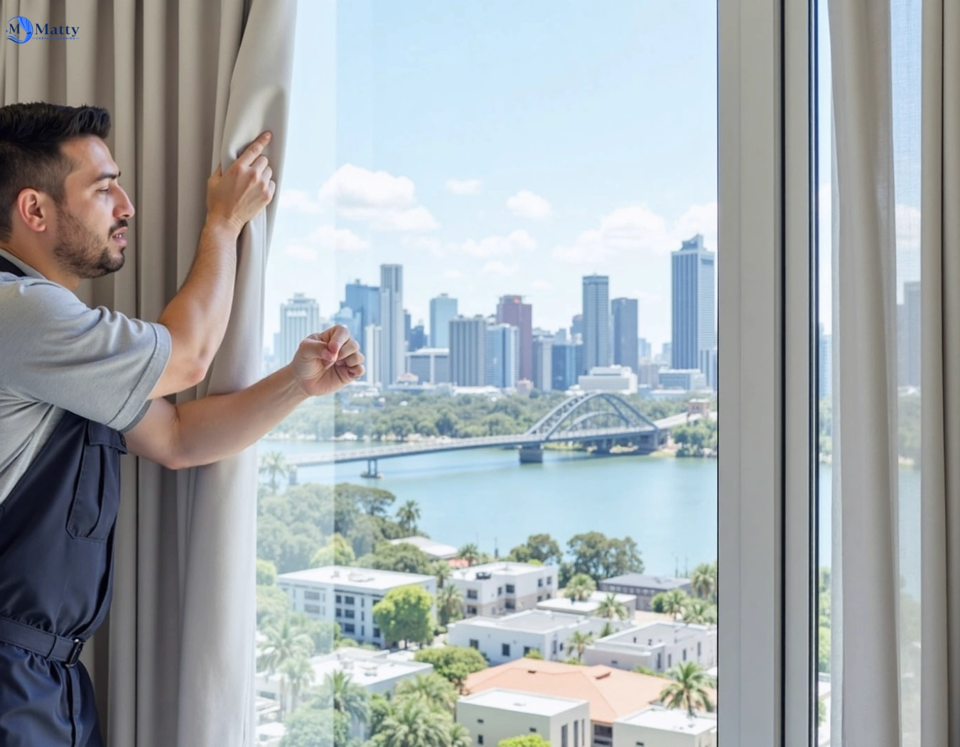 Professional curtain steam cleaning service deagon QLD by Matty Curtain Cleaning